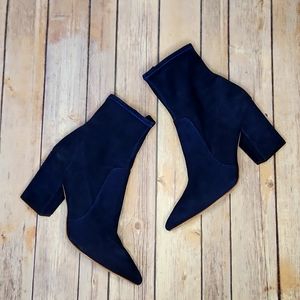 Loeffler Randall Isla Suede Ankle Boots Navy sz 9